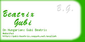 beatrix gubi business card